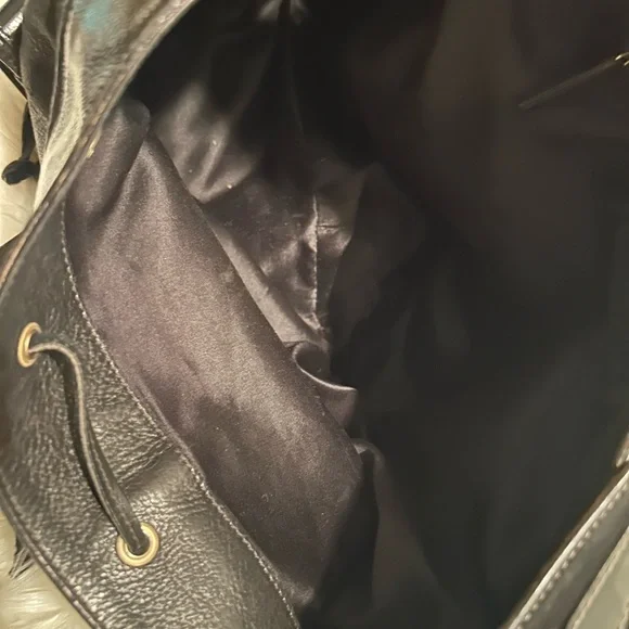 Vintage YSL Yves Saint Laurent Severine Leather Suede Tote Black & Gold ๐ฎ๐น Made - Picture 14 of 14